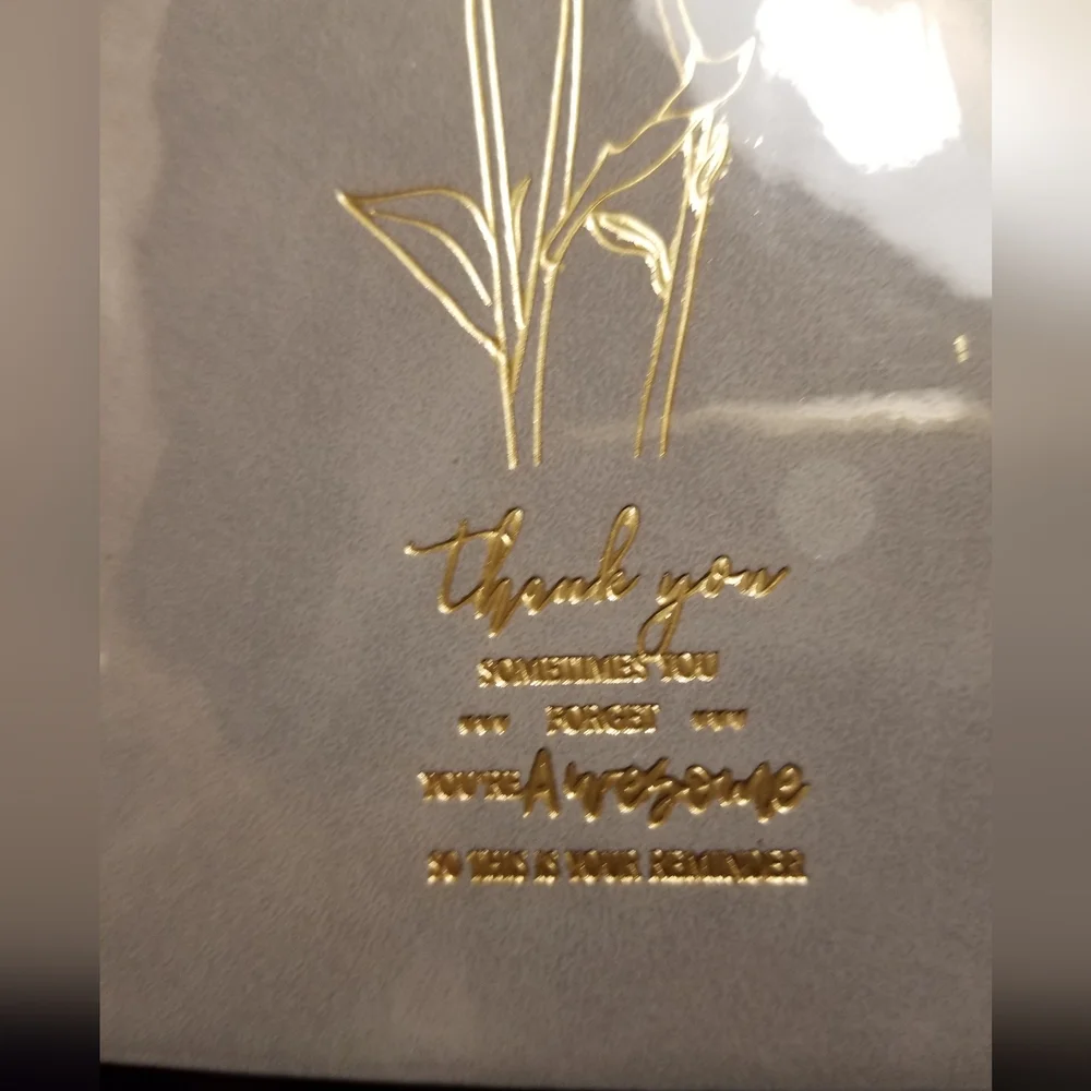 'Thank You Sometimes You Forget...' Gray and Gold Floral Journal